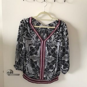 White House Black Market Patterned Blouse